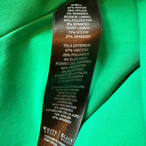 White House Black Market - Emerald Green , Lined Dress W Size 6 - Picture 10 of 11